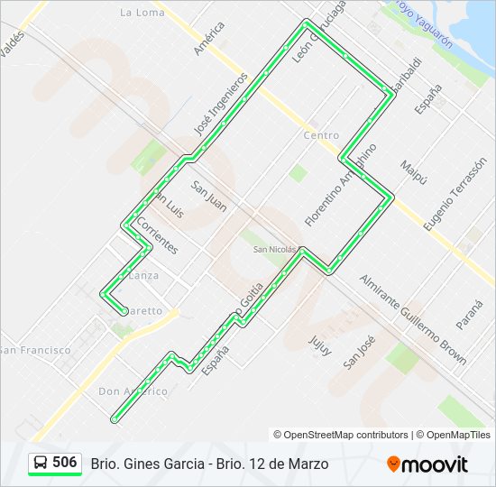 Mapa de 506 de Colectivo