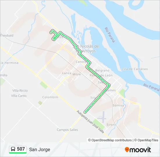 507 Colectivo Line Map