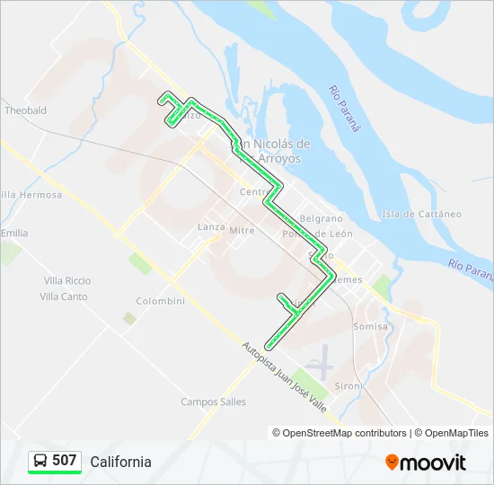 507 Colectivo Line Map