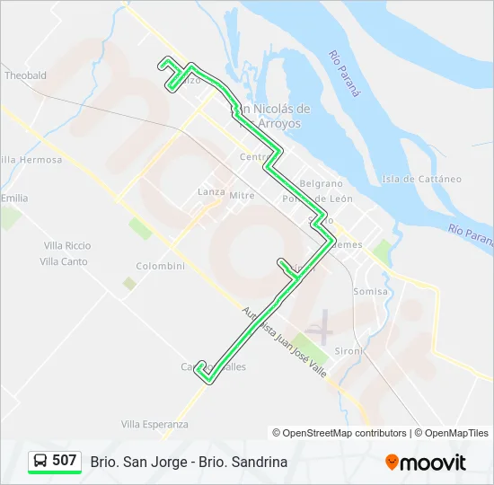 507 Colectivo Line Map
