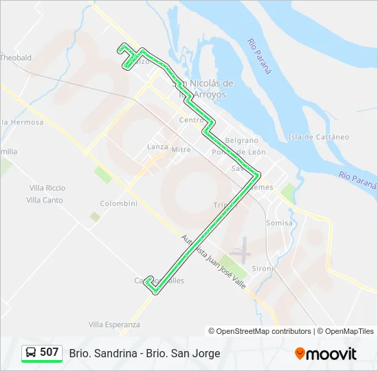 507 Colectivo Line Map