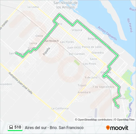 510 Colectivo Line Map