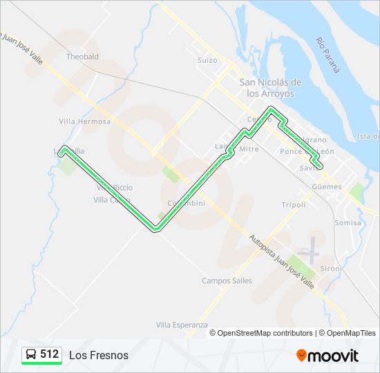 512 Colectivo Line Map