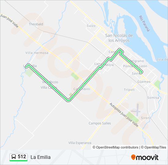 512 Colectivo Line Map