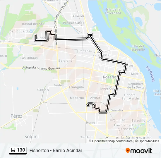 130 Colectivo Line Map