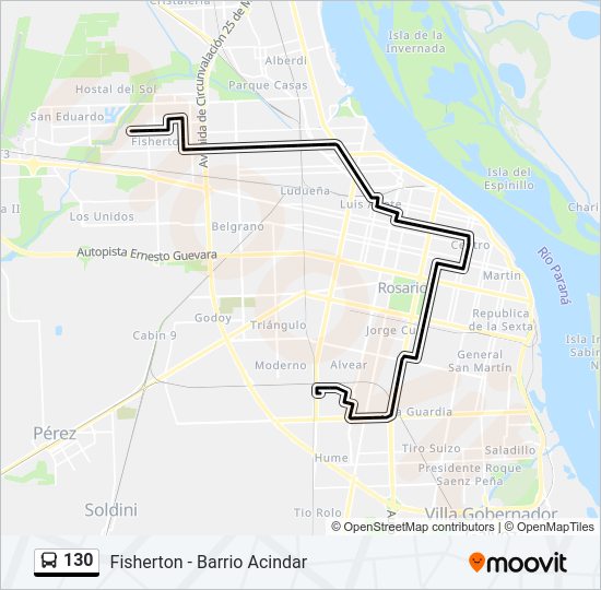 Mapa de 130 de Colectivo