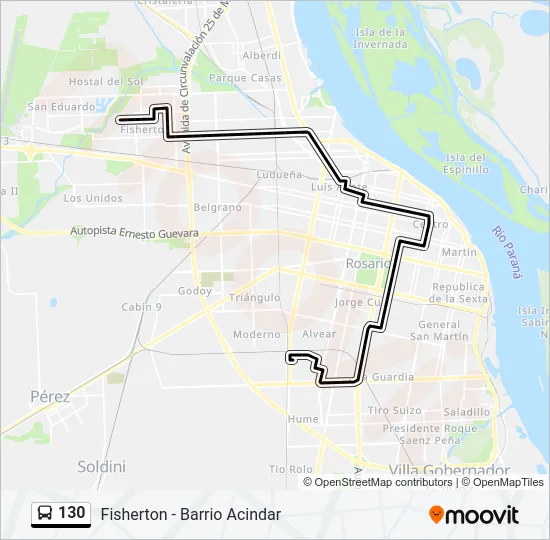 130 Colectivo Line Map