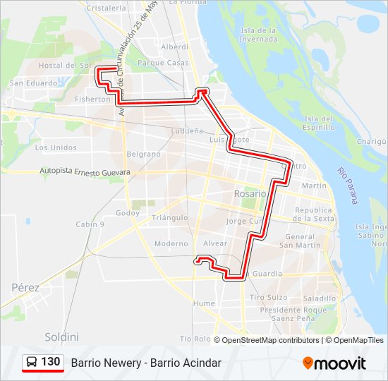 Mapa de 130 de Colectivo