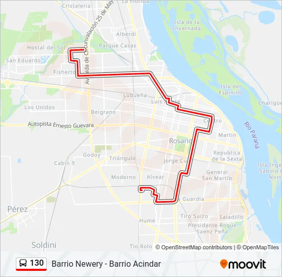 130 Colectivo Line Map
