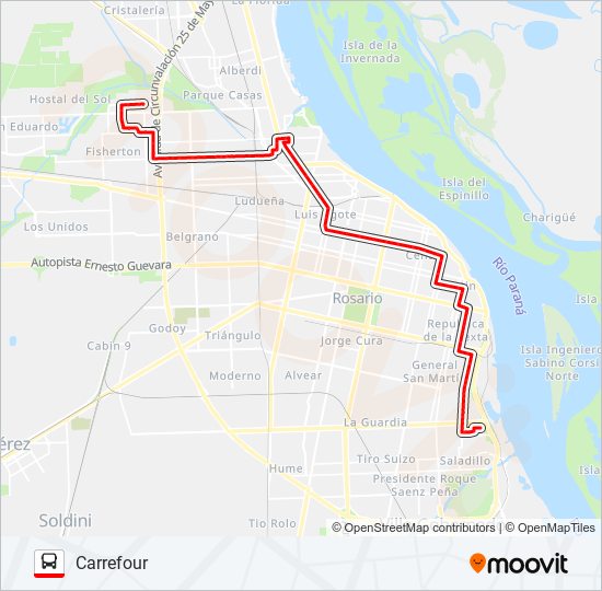 146 ROJA Colectivo Line Map