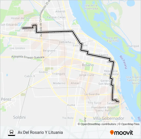 146 NEGRA Colectivo Line Map