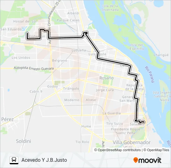 146 NEGRA Colectivo Line Map