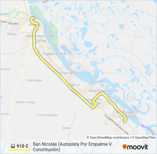 910 C Colectivo Line Map