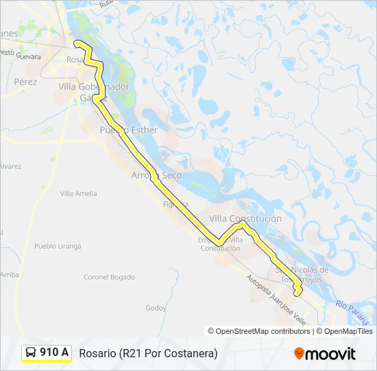 910 A Colectivo Line Map