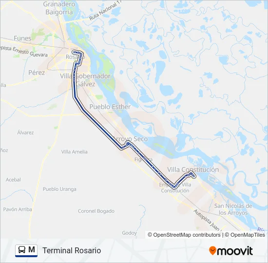 M Colectivo Line Map