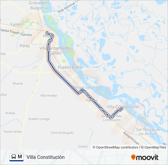 M Colectivo Line Map