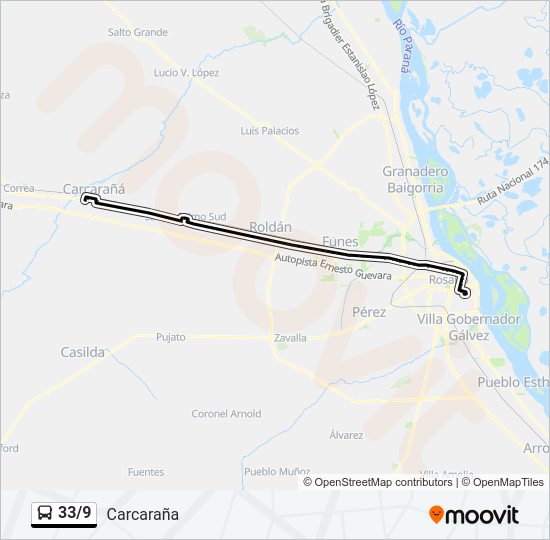 Mapa de 33/9 de Colectivo