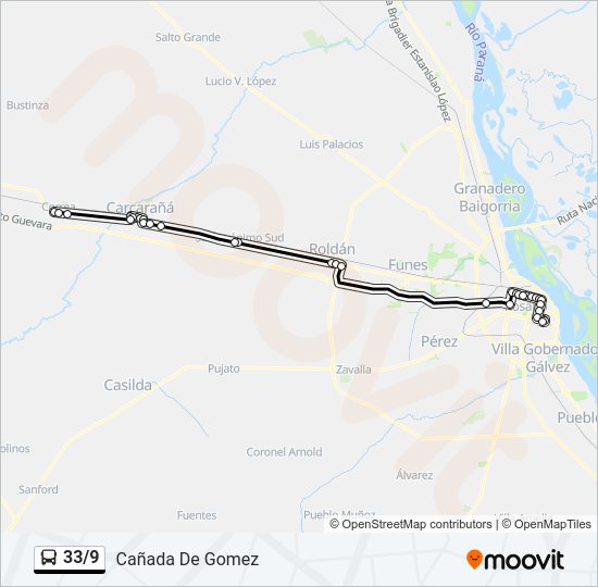 Mapa de 33/9 de Colectivo