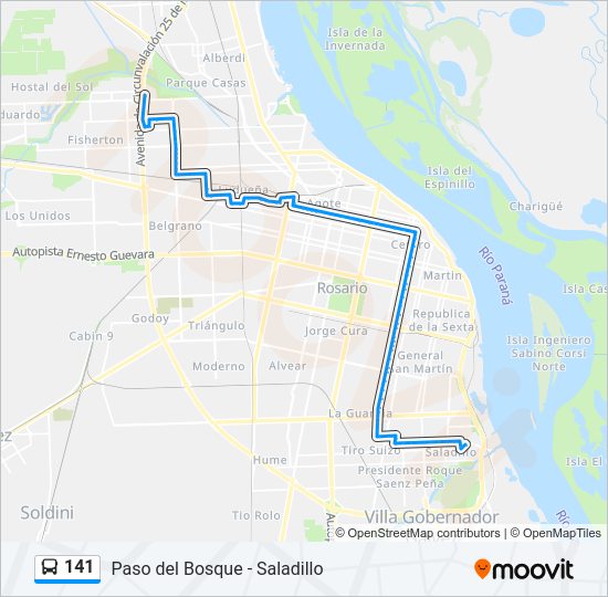 Mapa de 141 de Colectivo