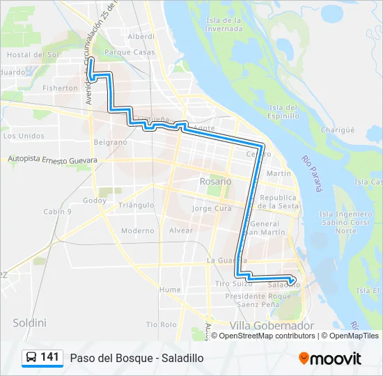 141 Colectivo Line Map