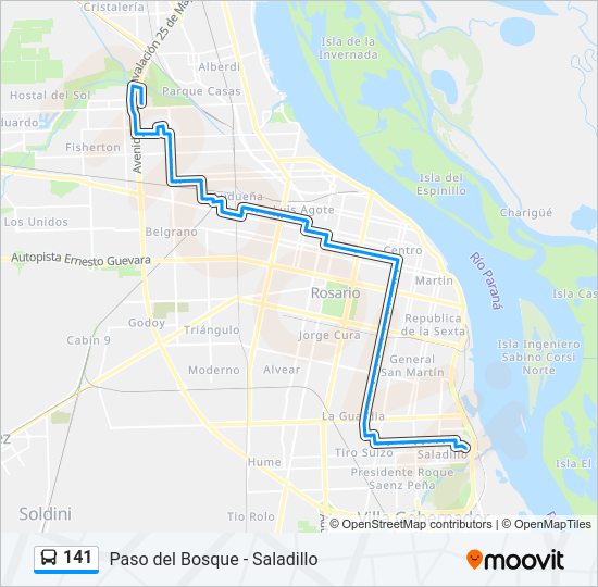Mapa de 141 de Colectivo