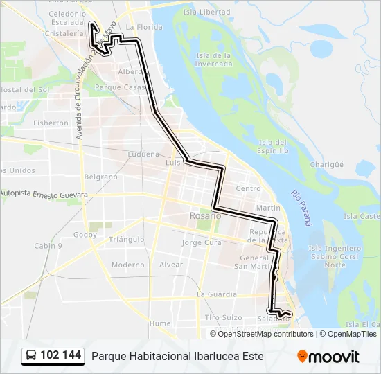 102 144 Colectivo Line Map
