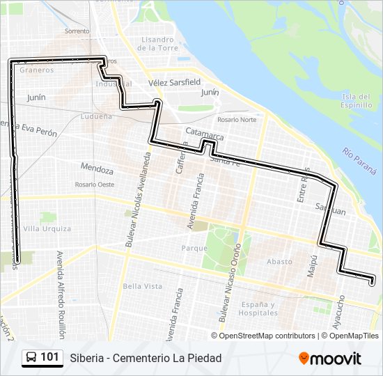 Mapa de 101 de Colectivo