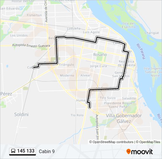 Mapa de 145 133 de Colectivo