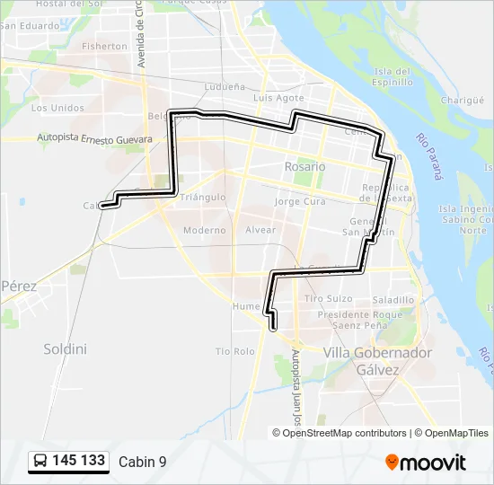 145 133 Colectivo Line Map
