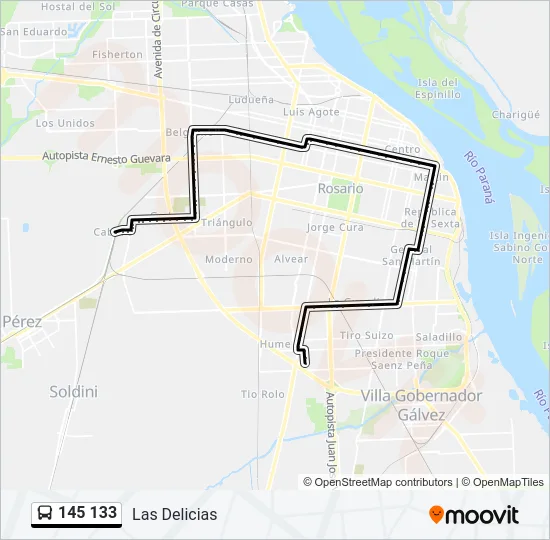 145 133 Colectivo Line Map
