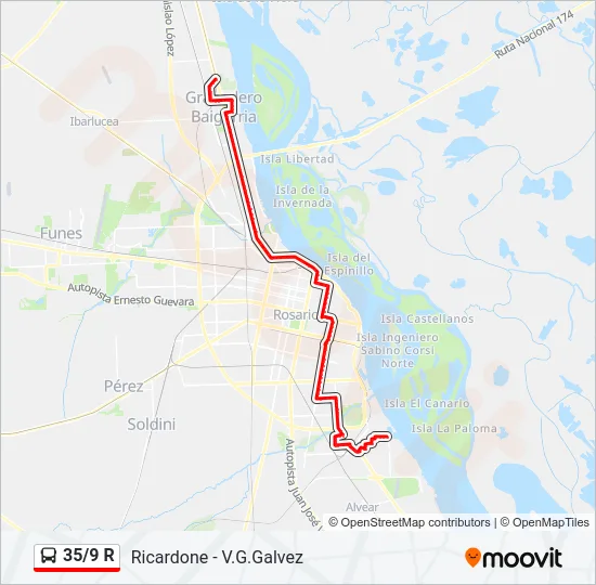 35/9 R Colectivo Line Map