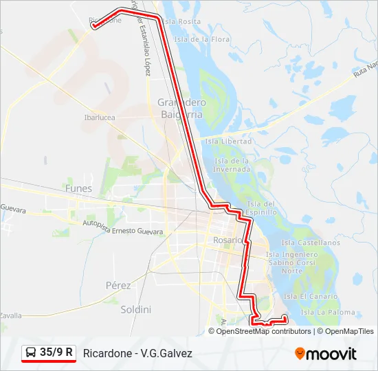 35/9 R Colectivo Line Map