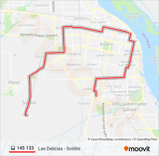 145 133 Colectivo Line Map
