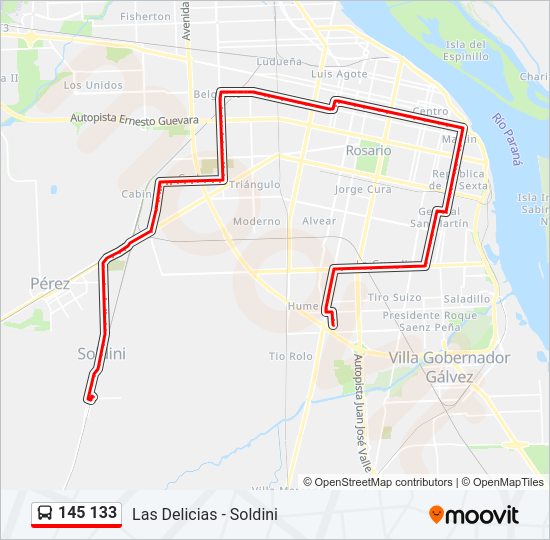Mapa de 145 133 de Colectivo