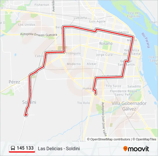 145 133 Colectivo Line Map