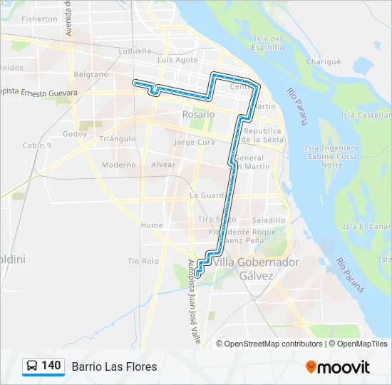 140 Colectivo Line Map