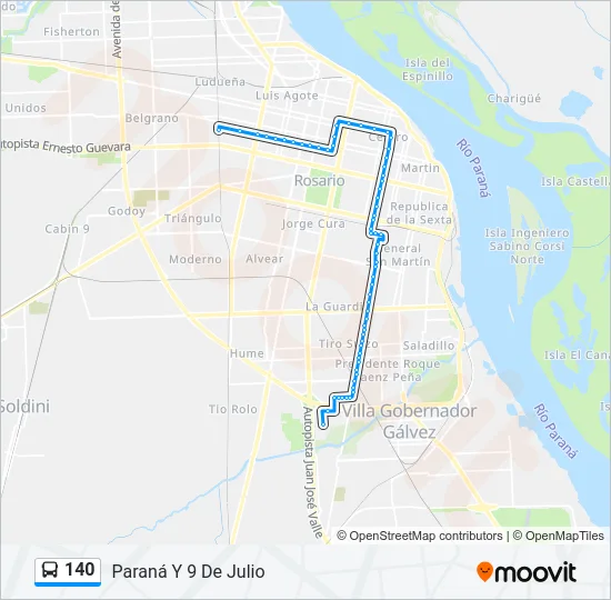 140 Colectivo Line Map