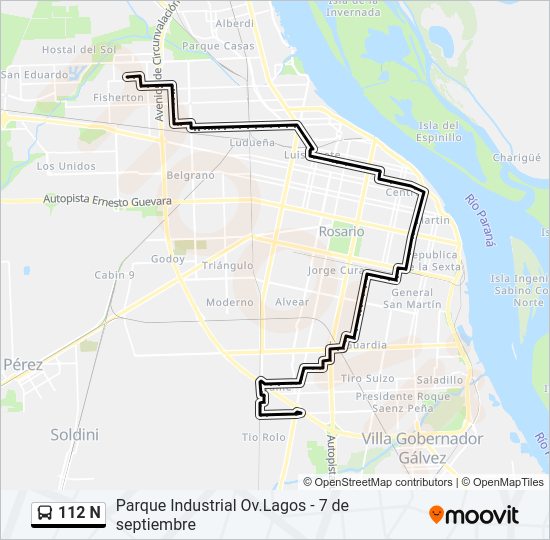 Mapa de 112 N de Colectivo