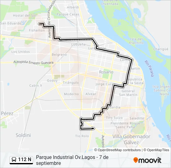 112 N Colectivo Line Map