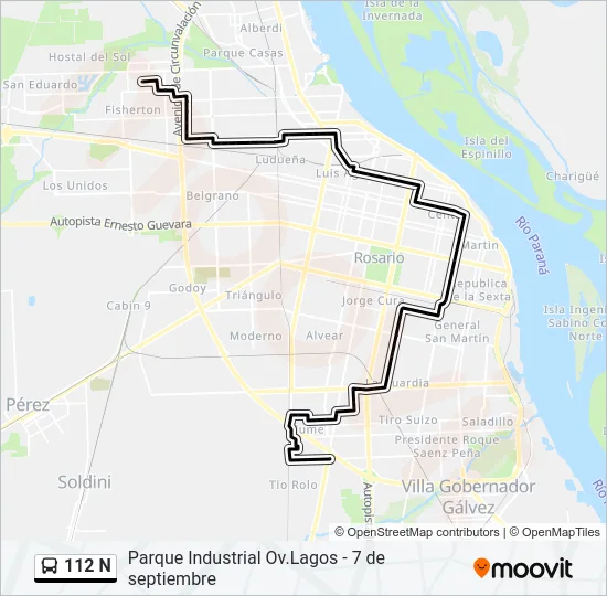 112 N Colectivo Line Map
