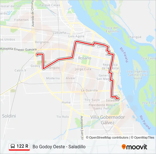 122 R Colectivo Line Map