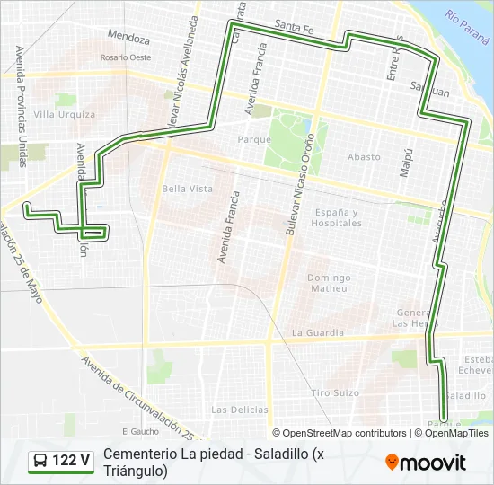 122 V Colectivo Line Map