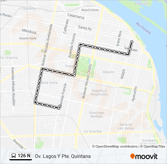 126 N Colectivo Line Map