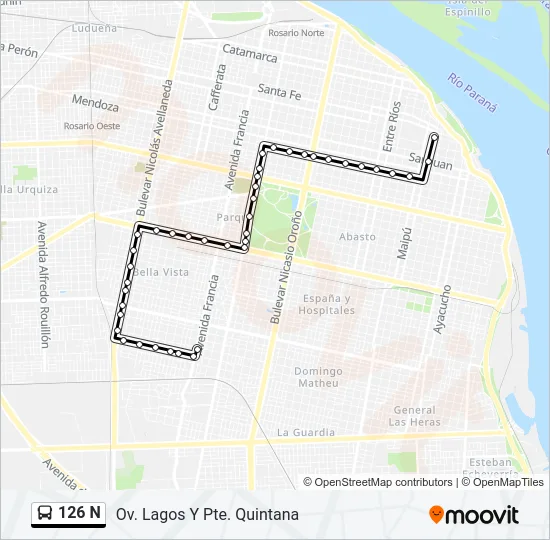 126 N Colectivo Line Map
