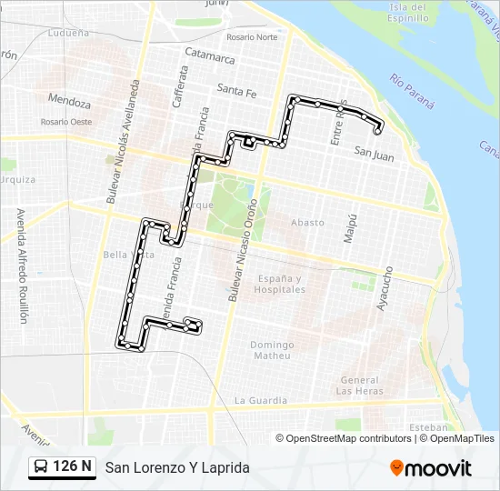 126 N Colectivo Line Map
