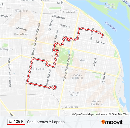 Mapa de 126 R de Colectivo