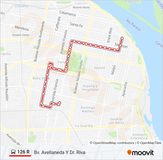 Mapa de 126 R de Colectivo