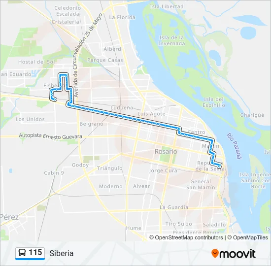 115 Colectivo Line Map