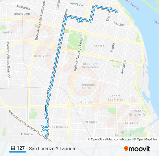 127 Colectivo Line Map