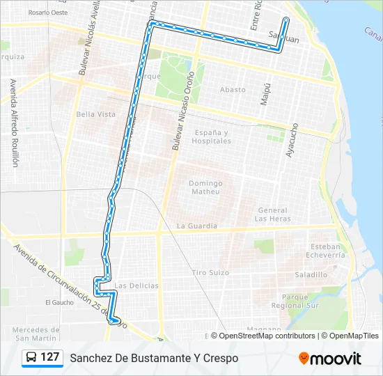 127 Colectivo Line Map
